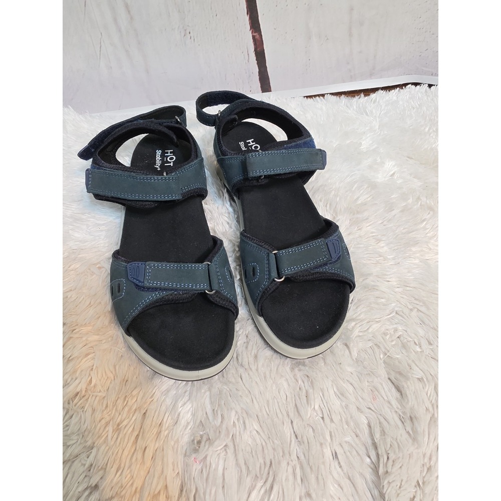Hotter Stability Strappy Sandals Strap back Blue Women's Size 8.5